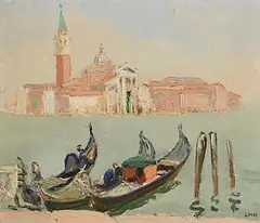 Letitia Marion Hamilton, View of San Giorgio Maggiore, Venice, oil on canvas board