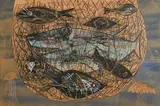 Gerard Dillon, The Fish Net, mixed media on board