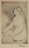Baigneuse Assise by Pierre-Auguste Renoir, soft ground etching, sold Sep 2021
