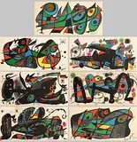 Escultor Series 1974 - Italy, Sweden, Denmark, Great Britain, Portugal, Japan and Iran by Joan Miro Spanish, set of 7 lithographs in colours on wove paper - from an edition of 1500, sold Sep 2021