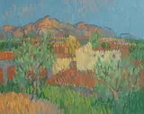 Old Farmhouse at Nerja by Desmond Carrick, oil on canvas board, sold Sep 2021