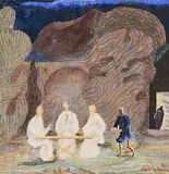 Patrick Pye, Abraham's Visitors, watercolour heightened