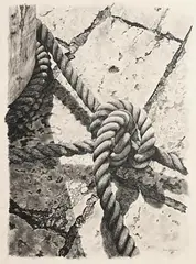 Janice Lightowler, Rope Works, graphite drawing