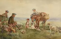 James Hardy, Scottish Hunting Party, watercolour