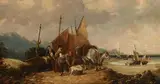 William Shayer Jnr, Selling the Catch, oil on canvas