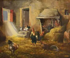 Susan Mary Webb, The Chicken Coop, oil on canvas