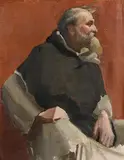 Patrick Pye, Seated Monk, oil on board