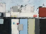 Michael Hales, Castle, encaustic and oils on birch ply