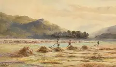 Making Hay by Henry Albert Hartland, watercolour, sold Sep 2021