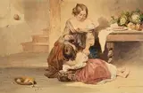 Alfred Downing Fripp, A Feast of Cherries, watercolour