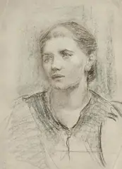 Study of a Lady by Sarah Purser, pencil on paper, sold Sep 2021