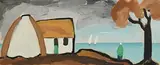 Shawlie by the Shore by Markey Robinson, gouache, sold Sep 2021