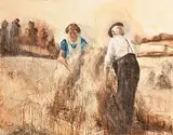 Emma Spence, Stooking the Straw, 2006, mixed media on paper