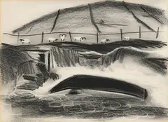 Jane O'Malley, Clare Island, Portacaille, 1987, conte crayon on paper