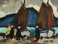 Pat Murphy, Welcoming Them Home, oil on board