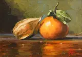 Mat Grogan, Still Life - Oranges, oil on canvas board