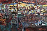 Market Day, Le Vigan by Arthur K. Maderson, oil on board, sold Aug 2021