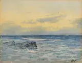 Evening Light by William Percy French, watercolour on paper, offered Aug 2021