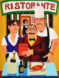 Ristorante by Graham Knuttel, oil on canvas, sold Aug 2021