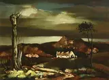 Daniel O'Neill, Landscape, Co. Down, 1955, oil on board
