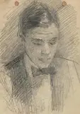 Portrait of Jack B. Yeats by John Butler Yeats, pencil drawing, sold Aug 2021