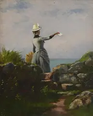 The Farewell by Alexander Williams, oil on board, sold Aug 2021