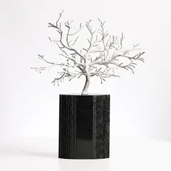 Leo Higgins, Winter Tree, unique bronze on marble base