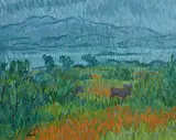 Cattle Grazing, Co Kerry by Desmond Carrick, oil on board, sold Aug 2021