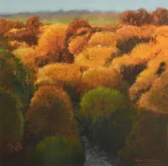 Trevor Geoghegan, Late Sun, Poulaphouca, 2018, acrylic on watercolour paper