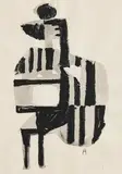 Colin Middleton, Female Figure, watercolour on paper