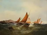 John William Buxton Knight British, The Fleet Returning, oil on canvas