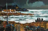 At the Waters of Heir Island (Wild Atlantic) by J.P. Rooney, oil on board, sold Aug 2021