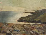 Edith Somerville 'Ce', View towards the Kedge from Castlehaven, oil on board