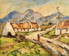 Marjorie Henry, Connemara Village, oil on board