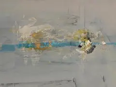 Sea Dreams by Gerald Davis, 1987, monoprint and gold paint, sold Aug 2021