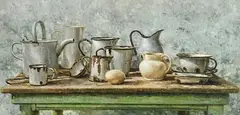 The White Collection by Mark O'Neill, 2001, oil on board, sold Jun 2021