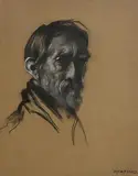 Seán Keating, Self Portrait, pastel on paper