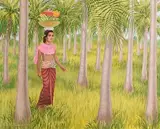 Charles Baskerville American, The Coconut Plantation, 1969, acrylic on canvas