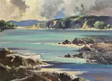 West of Ireland Coastline by George K. Gillespie, oil on board, sold Jun 2021