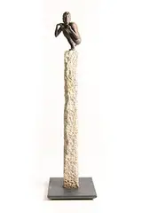 Rowan Gillespie, The Guardian (Evolution to Birdy), 1996, bronze on granite base - numbered 3 from an edition of 9