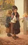 Samuel McCloy, Flowers for Teacher, watercolour on paper