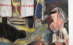 Brian Maguire, Aftermath of a Fight, Temple Bar, 1985, oil on canvas