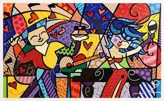 Romero Britto, Latin Grammies, limited edition serigraph with diamond dust - numbered 49 from an edition of 300