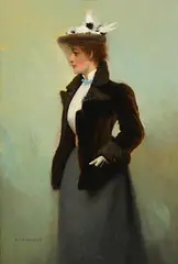 Henry Jones Thaddeus, A Lady of Fashion, oil on panel