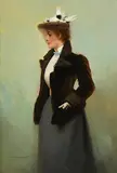 Henry Jones Thaddeus, A Lady of Fashion, oil on panel