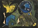 Gerard Dillon, Night Island, mixed media on card