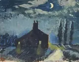 Lilian Lucy Davidson, Moonlight Cottage, gouache and watercolour on paper