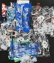 Brian Gormley American, Subway White, 2008, mixed media on canvas