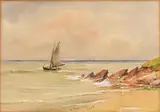 William Bingham McGuiness, Heading Out, watercolour heightened