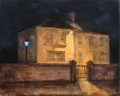 Garda Station by Maeve McCarthy, 2011, oil on board, sold Jun 2021